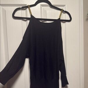 Express Black Top with Gold Accents